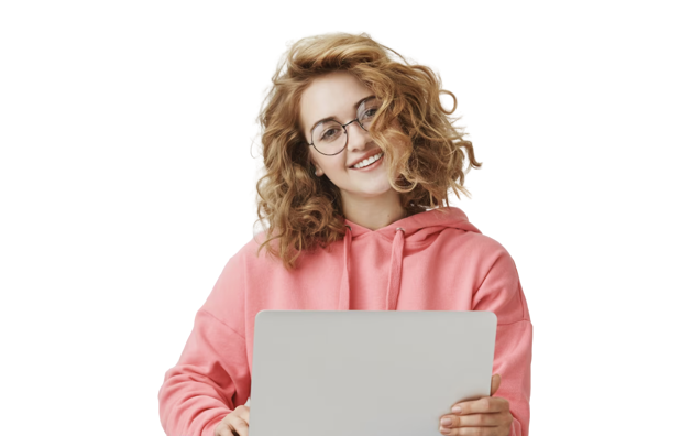 Customer with a laptop placing an order